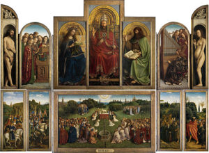 Jan van Eyck, The Ghent Altarpiece (all 12 panels), 1432, oil on panel, 461 x 350 cm